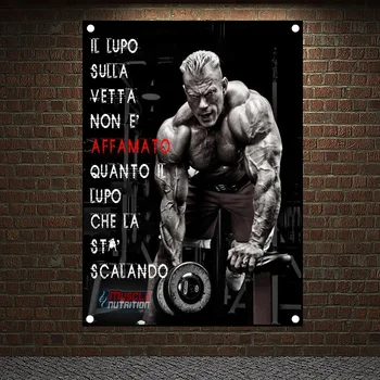 Poster di allenamento motivazionale Pittura su tela Esercizio Fitness Banner Bandiere Bodybuilding Sport Palestra Yoga Appeso a parete Decorazioni per la casa