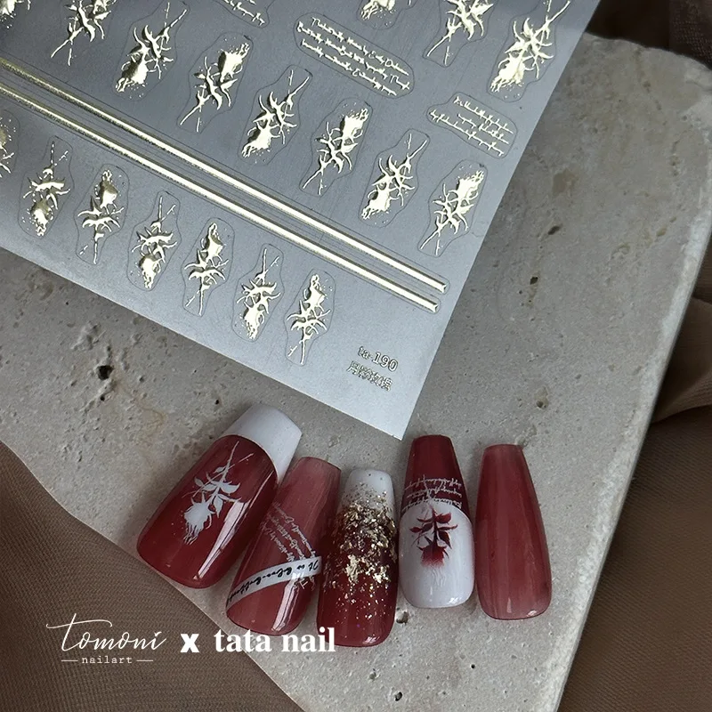 

Tata Cooperation Relief Nail Stickers Paper Japanese Nail Sticker Nail Stickers Bronzing Rose