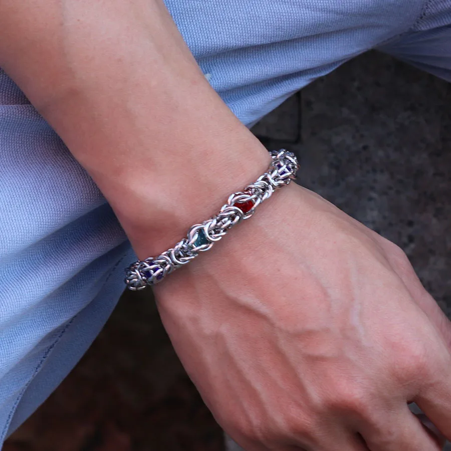 Stainless Steel Chain Link Men Bracelet Punk Rock Jewelry
