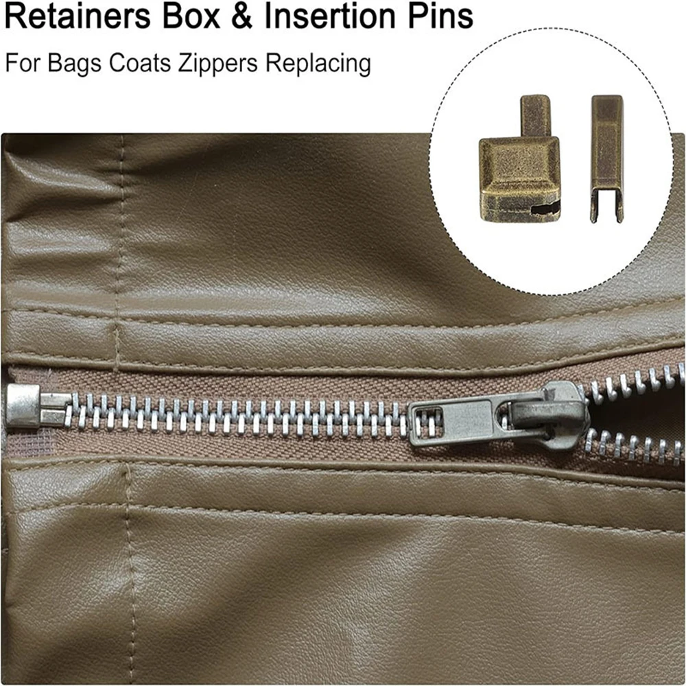 Zipper Repair Kit Zipper repair kit fixing box and insertion pin 3#5#8#10 for bag coat clothing opening zipper replacement