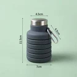 Collapsible Silicone Water Bottle - Reusable & Portable (Black)