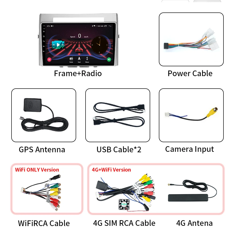 For Toyota Corolla Verso AR10 2004-2009 Android 12 Car Radio Multimedia Player 2Din Carplay Stereo GPS Head Unit Audio 9" WIFI