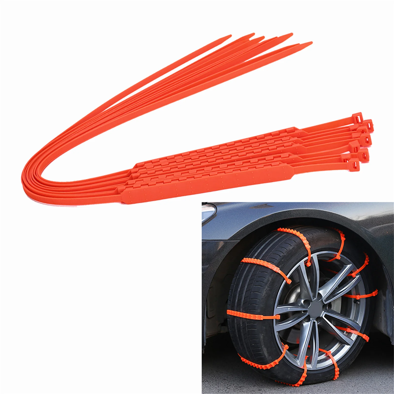 

10 Pcs Car Snow Chain Tire Belts Traction Tyre Wheel Chain Anti Slip Skid Track Recovery Emergency Rescue Escape Sand Mud Ice