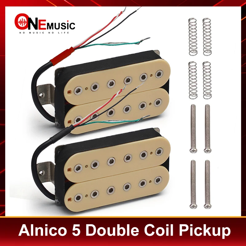 

Vintage Alnico 5 Humbucker Pickup Double Coil Electric Guitar Bridge Pickup Black Guitar Parts Warm Sound Ivory