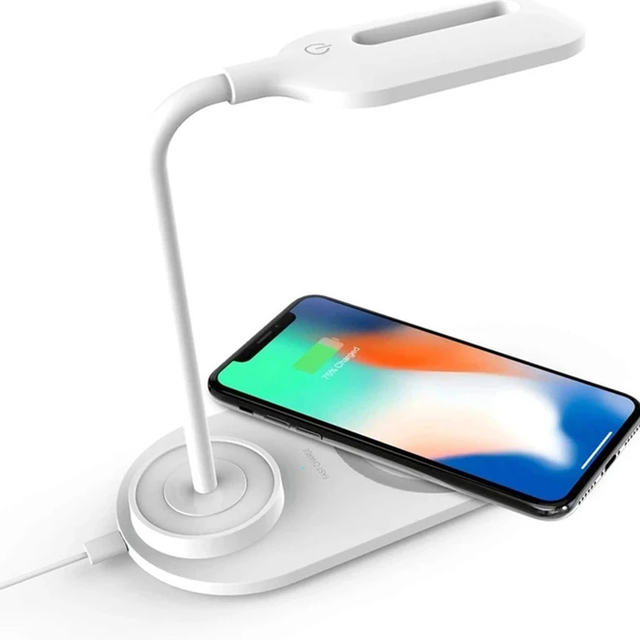 USB Table Lamp With Wireless Charger Multi-Function Reading Desk Light Flexible Touch Eye Protect Bedroom Office Table Lamp