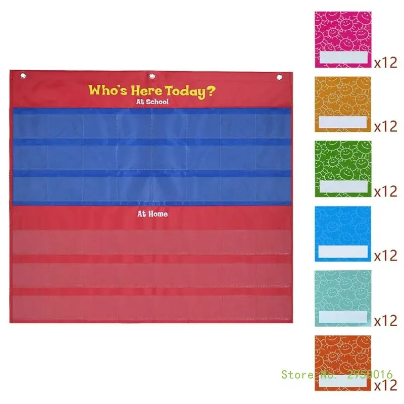 

Classroom Attendance Chart Helping Hands Pocket Chart, Durable Classroom Management Pocket Chart for Classroom Preschool