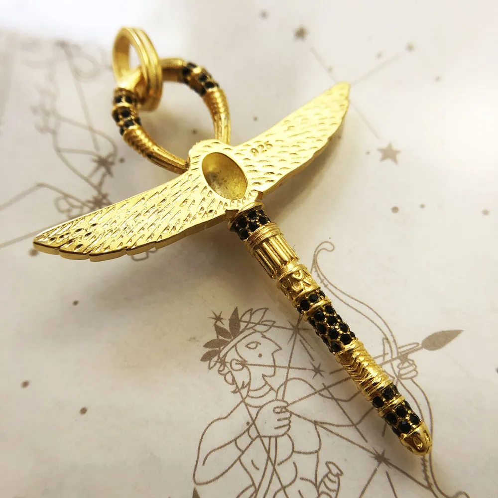 Pendant Necklace Silver Pendant Gold Scarab Pendant