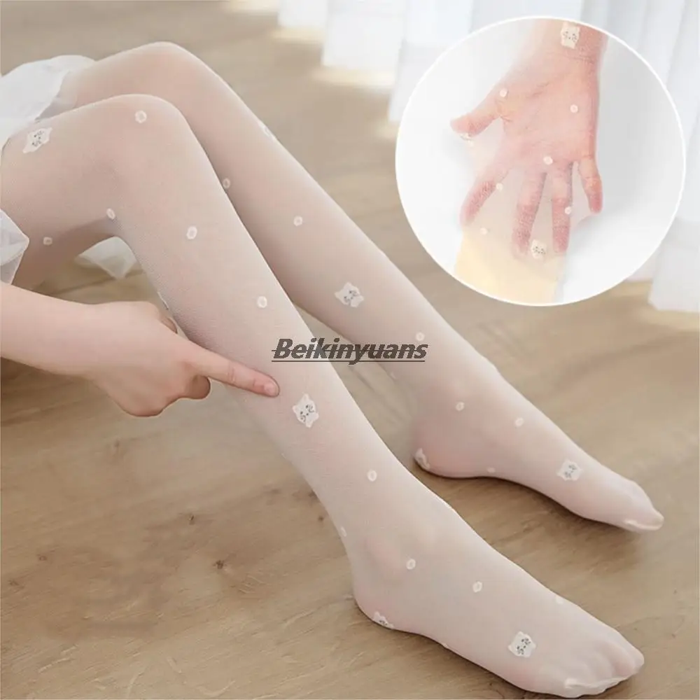 Children's stockings summer new baby tights lovely kitten pantyhose girls tight thin section breathable pantyhose
