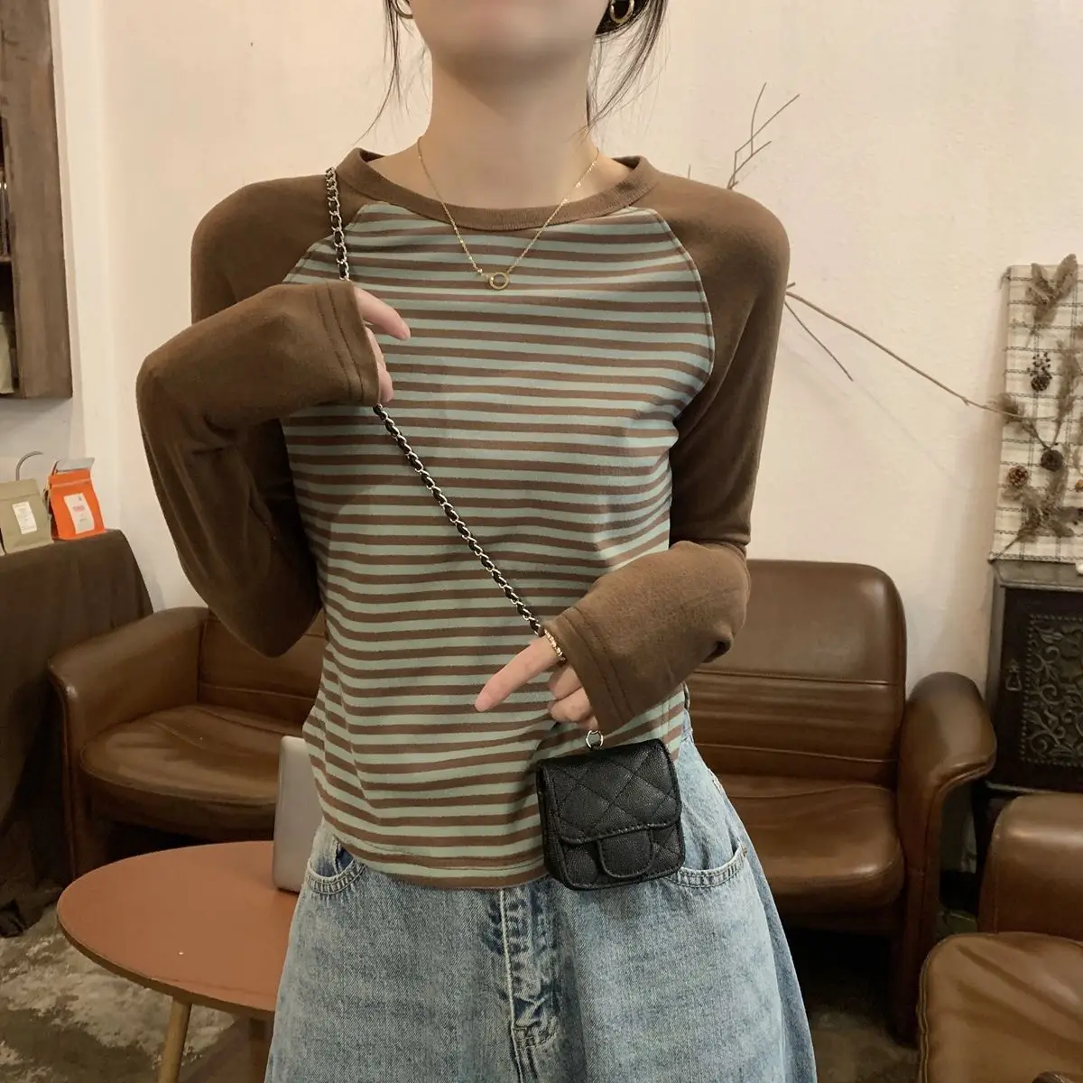 

2023 Crop Women's T Shirts Plain Striped Tshirts Cotton Female Tops Beautiful Clothes Simple Cheap Stylish Cool Causal Old Tees