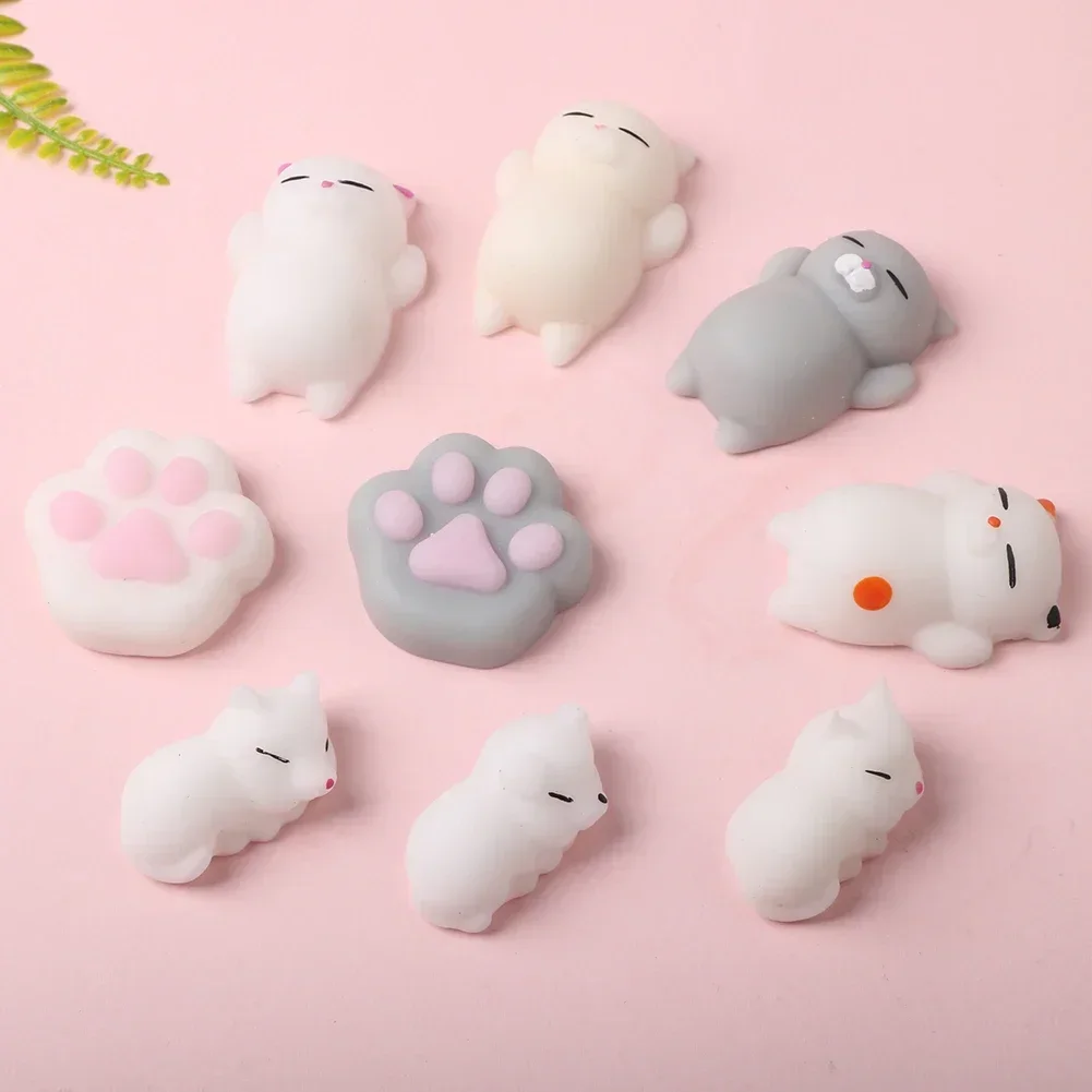 Cute Squishy Mochi Animal Stress Relief Toys Soft TPR Squeeze Pinch Funny Toys Kawaii Cat Paws Abreact Toys for Kids Adult 4