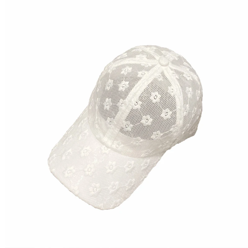 Hot Sale New Ladies Summer Baseball Lace Flowers Hat Breathable Cap For Women Mesh Girls Snapback Hip Hop Fashion Female Caps_voghion.com