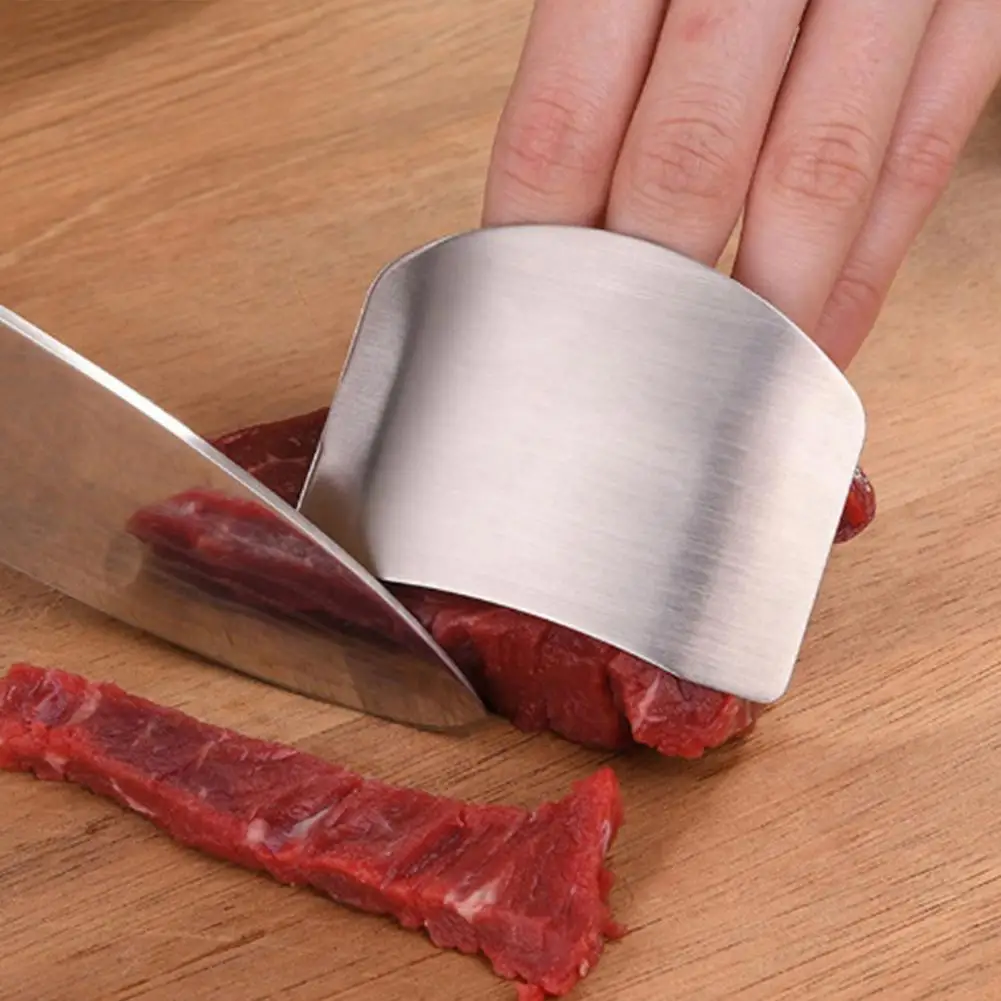 2Pcs Stainless Steel Finger Guard for Cutting Adjustable Finger Protector Safety Durable Veggie Chopper for Dicing Easy to Clean
