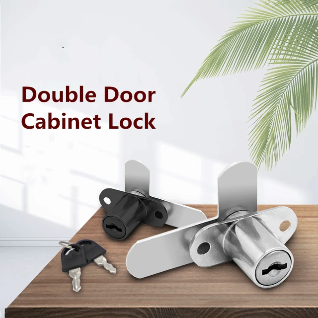 KK&FING Double Open Cabinet Door Locks Double Door 7-Shaped Folio Cabinet  Lock Letterbox Lock Iron