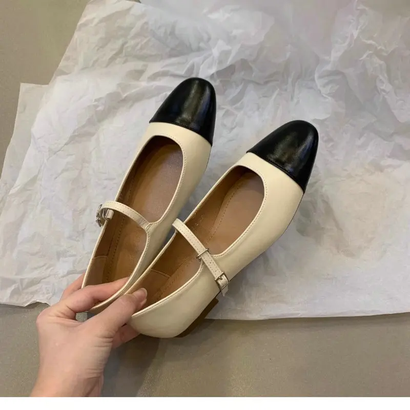 French Gold Flat Shoes for Women's 2025 New Spring Autumn Silver Mary Jane Women Shoes Scoop Shoes Ladies Plus Size 42 43 44 5