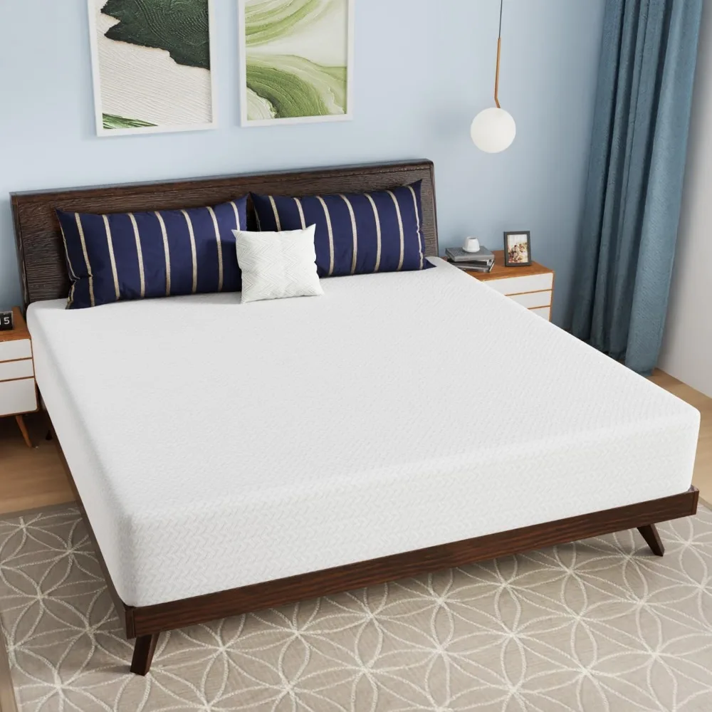 12 Inch Bamboo Charcoal Cooling Gel Memory Foam Mattress in a Box, Medium-Firm Support, Fiberglass-Free Design for Pressure Reli 2