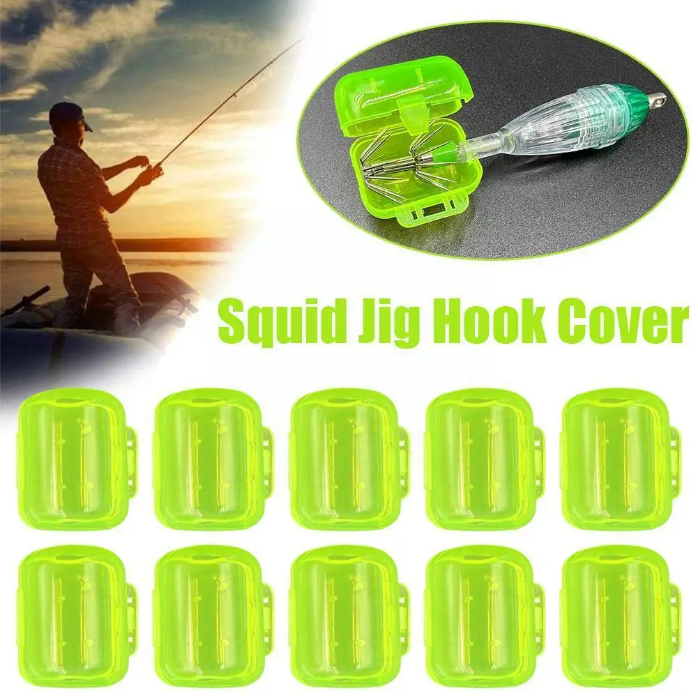 10pcs Squid Jig Hook Cover Plastic Material Umbrella Fishing
