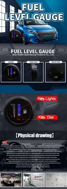Indicatore Livello Carburante LED - 52 Mm, 12V, Per Auto E Moto