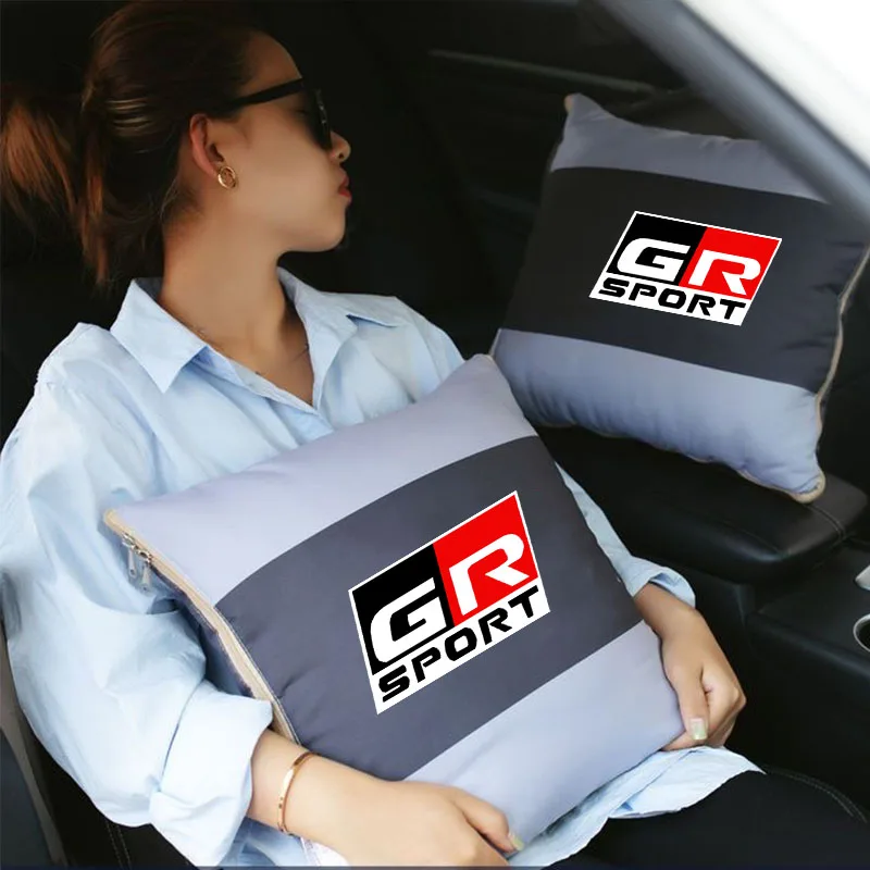 2 In 1 Pillow Travel Blanket Car Cushion Pillow For Toyota GR Sport Gazoo  Racing Yaris 86 Corolla Hilux Supra C-HR Accessories