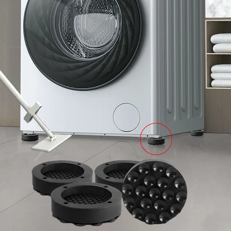 แผ่นรองกันสั่นสะเทือนอเนกประสงค์แบบใหม่ 4-32 ชิ้น สำหรับเครื่องซักผ้า แผ่นยางรองขาเครื่องซักผ้า แผ่นรองขาตู้เย็นแบบเงียบ ฐานรองยก 1