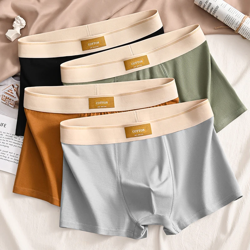 3ks boxershorts muži kalhotky bavlna pánská spodky u-convex muž prodyšné slipy sexy komfort pánský boxerky plus rozměr L-6XL