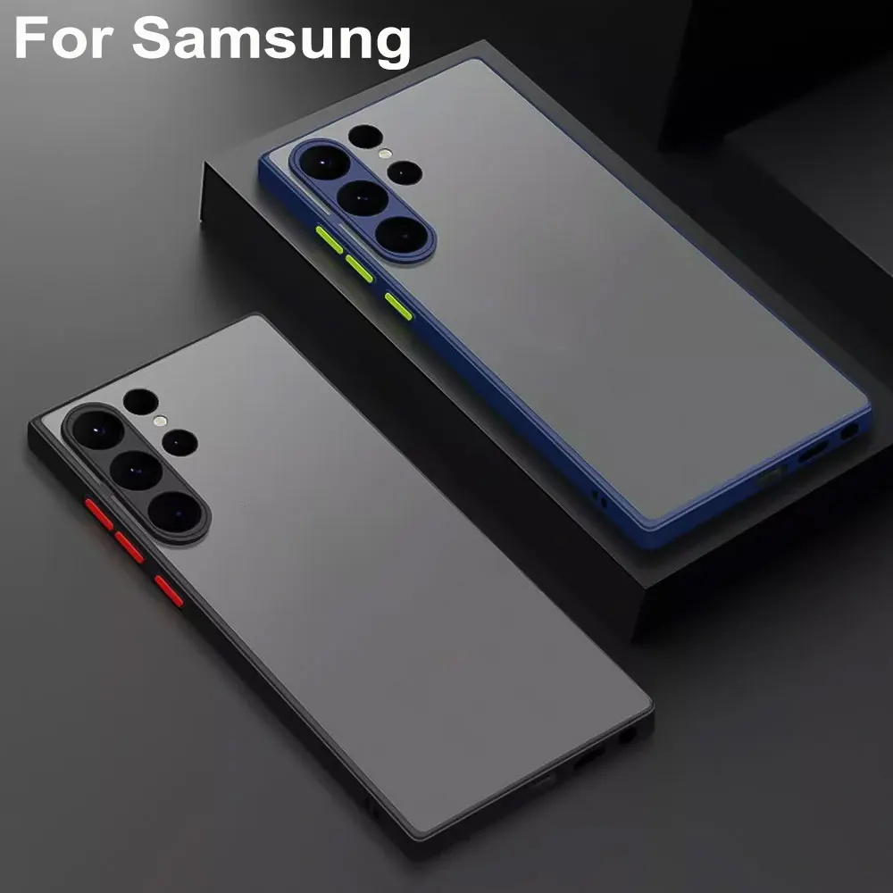 Luxury Matte Silicone Shockproof Armor Case with Hard Back Cover