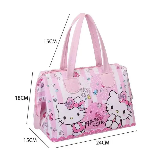 24CM Sanrios kawaii mymelody Kitty cat LittleTwinStarsPU handbag bento bag cartoon cute eco bag messenger bag 2