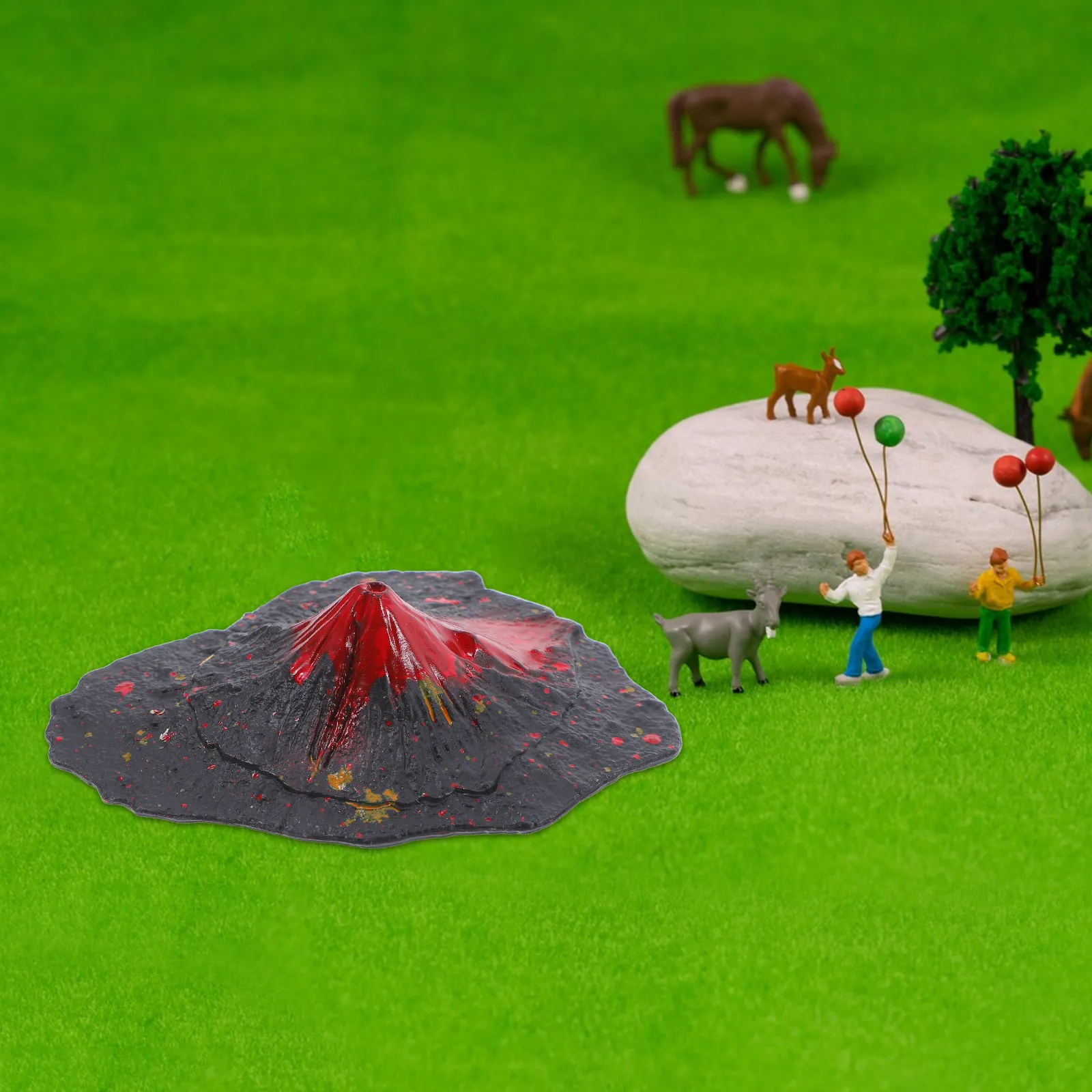 16Pcs 화산 시뮬레이션 플라스틱 미니어처 현실적인 용암 데스크탑 분재 수족관 장식 지리 교육 과학