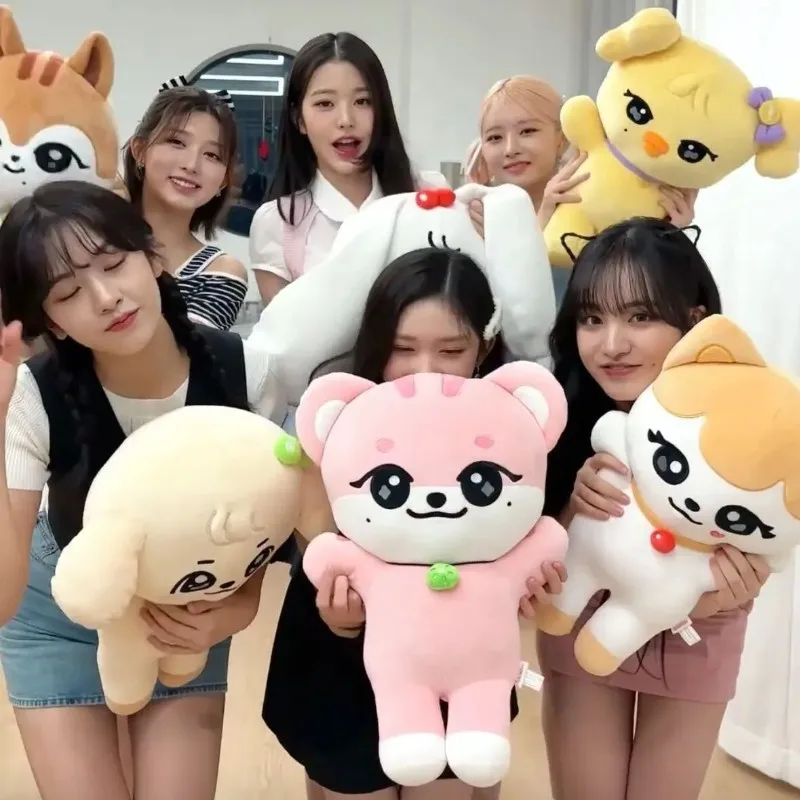 45cm Kpop IVE Cherry Plush Dolls Cartoon Jang Won Young REI GAEUL LIZ Plushies Cute Stuffed Pillow Doll Toy For Fans Gift