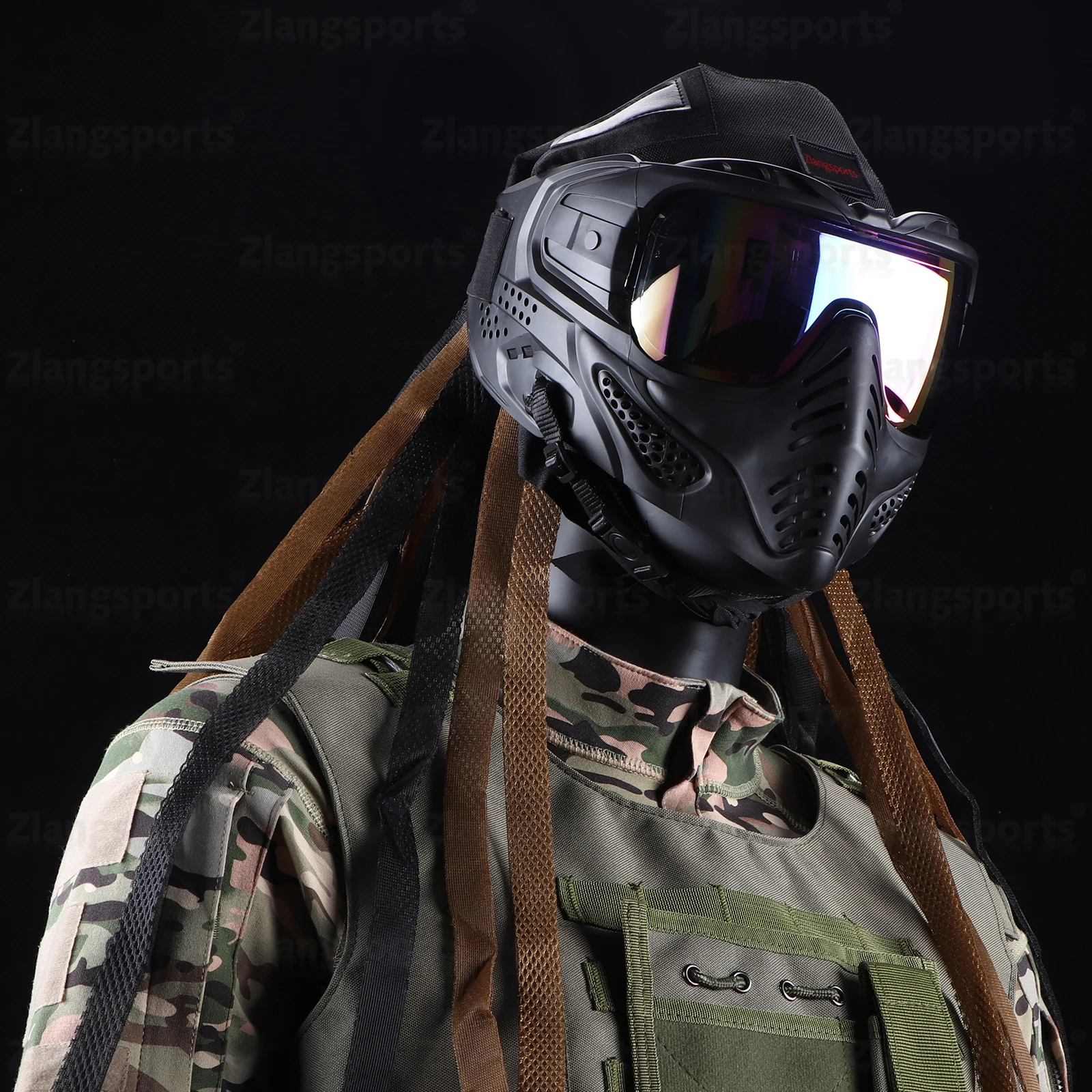 Windproof Full Face Mask with Goggles for Outdoor Sports and Tactical Activities