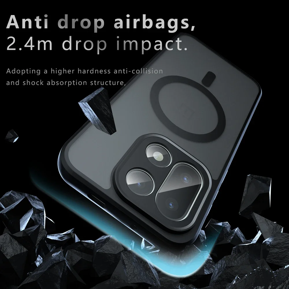 Matte Magnetic Wireless Charging Case with Shockproof Protection