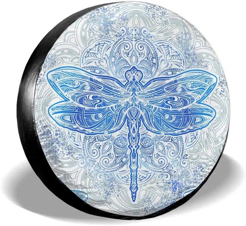 

Delerain Dragonfly Mandala Spare Tire Covers forRV Trailer SUV Truck and Many Vehicle, Wheel Covers Sun Protector Waterpro