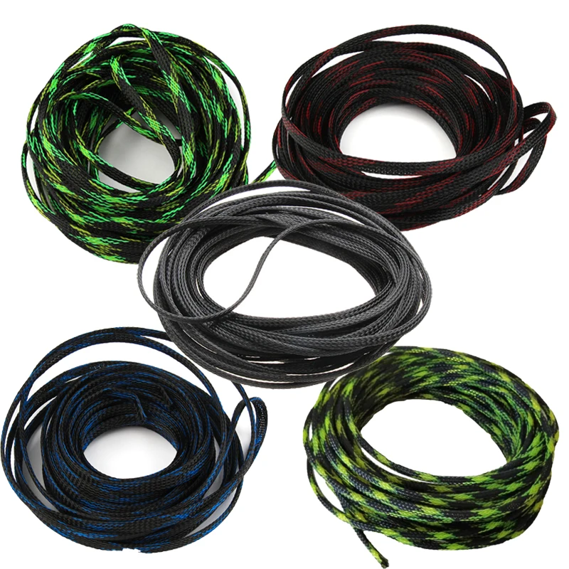 Pet Expansível 10 12 15 20 25 mm Cabo Mangas Isolamento Trançado Manga Fio Glândula Cabos Espiral Envolvente Proteção 100m
