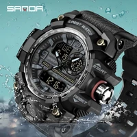 SANDA 3133 2022 G Style New Men's Watches 50M Waterproof Shock Sports Military Quartz Watch For Male Digital Wristwatch Clock 1