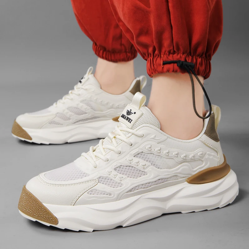 

2023 New Breathable Mesh Men Shoes Trendy Lightweight Walking Flats Plus Size Male Tennis Sneakers Outdoor Running Fitness Shoes