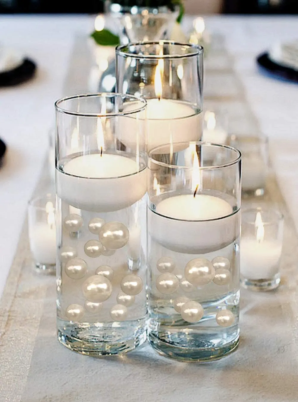 Floating No Hole Pearls - Jumbo/Assorted Sizes Vase Decorations Includes  Transparent Water Gels for Floating Vase pearl