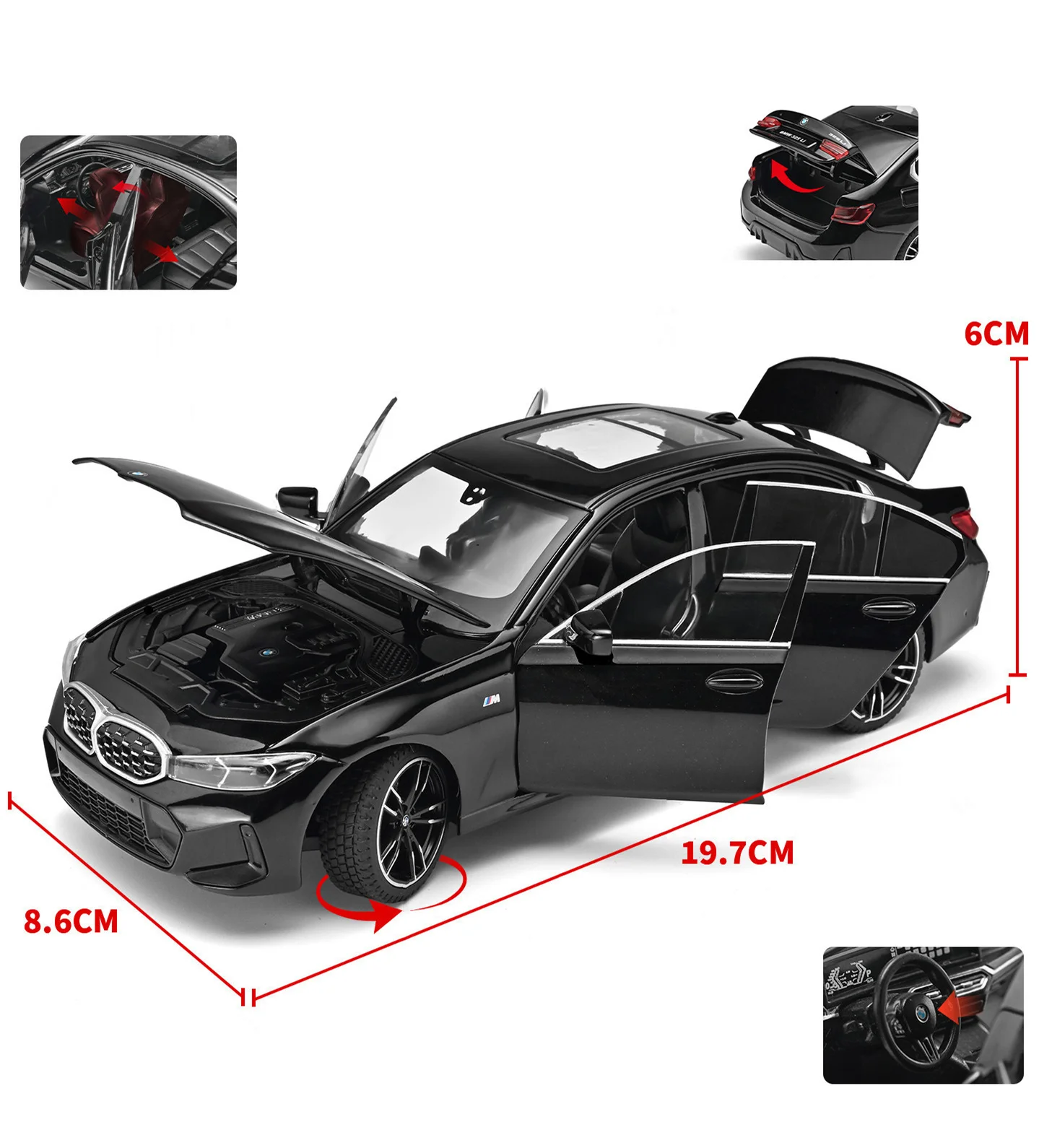 1:24 3 Series 325i 325LI M Coupe Diecast Model Car Toy Vehicle Kid