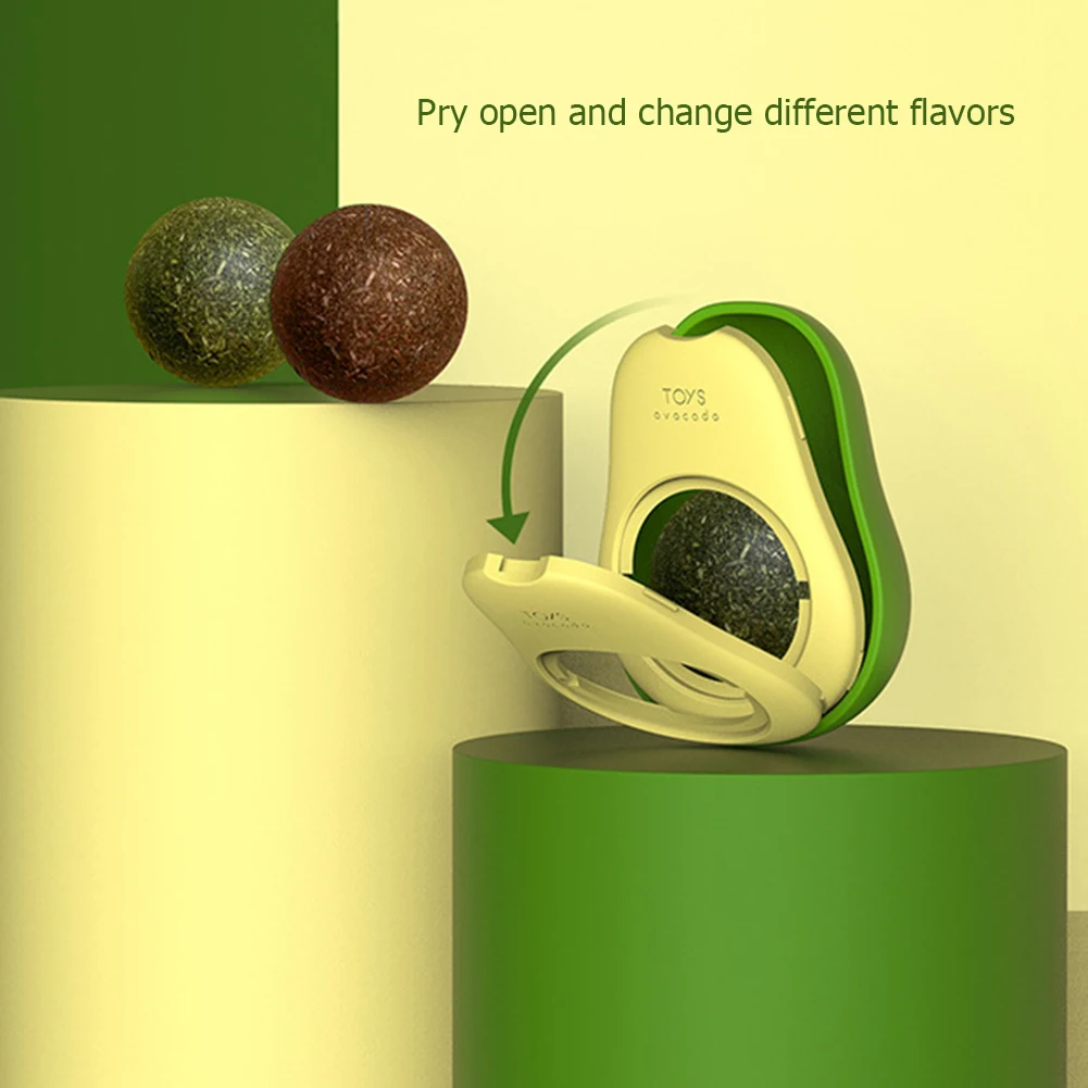 1pcs Catnip Ball Cat Toy Ball Pet Avocado Ball Catnip Toys Healthy Natural Mint Avocado Ball Cleaning Teeth Edible Ball Training