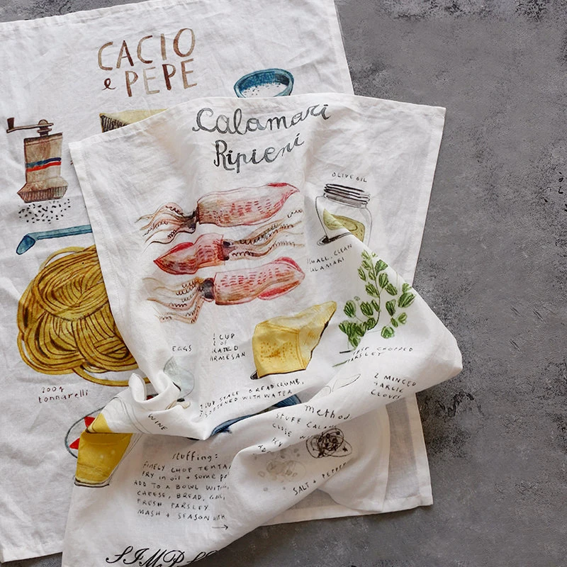 

Cotton Printed Dish Towel 60x45cm 1Piece Decorative Multi-Purpose Absorbent Tea Towel Napkin for Home Kitchen Gift Choice TJ7843