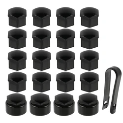 Universal 17mm Car Wheel Nut Caps Bolt Covers (Black)