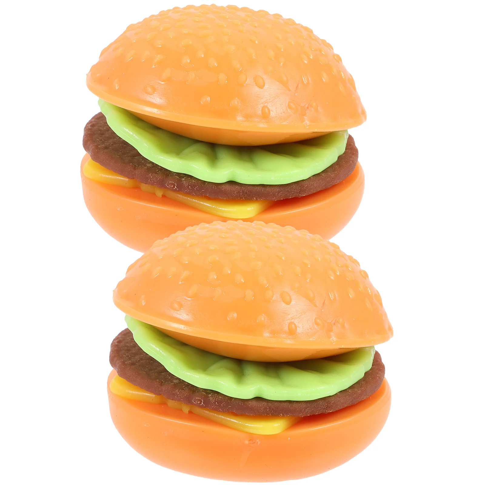 2pcs Hamburger Stretchy Toy Hamburger Shaped Decompression Toy Burger Shape Squeeze Toy