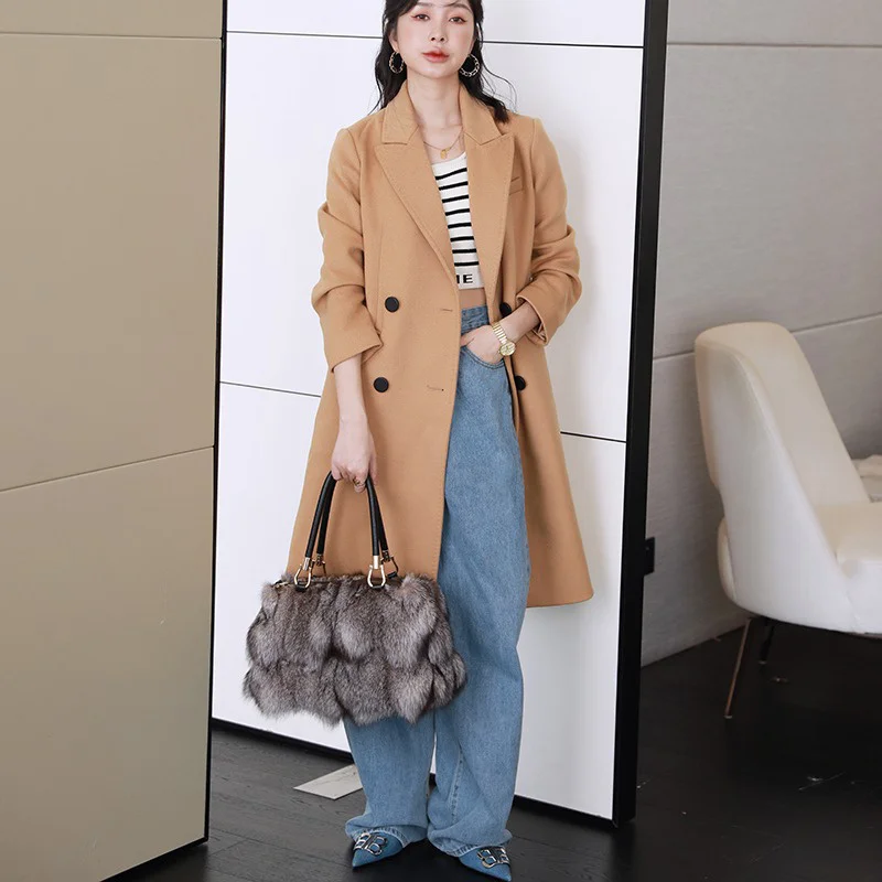 High Quality Fox Fur Handbag Women's Leather Large Capacity Shoulder Bag High-end Fur Elegant Crossbody Bag Winter New