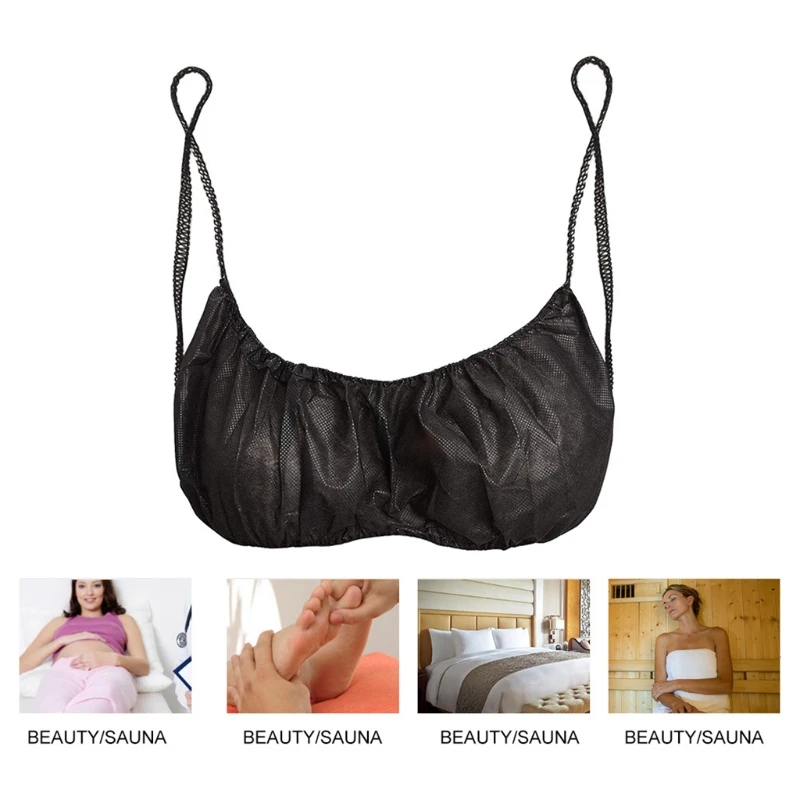 50Pcs Women Disposable Bras Elastic Strap Spa Top Underwear Non-woven Brassieres 3