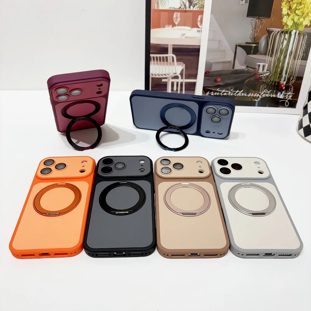 Deluxe Matte Magnetic Phone Case with Kickstand and Magsafe-Compatible Holder