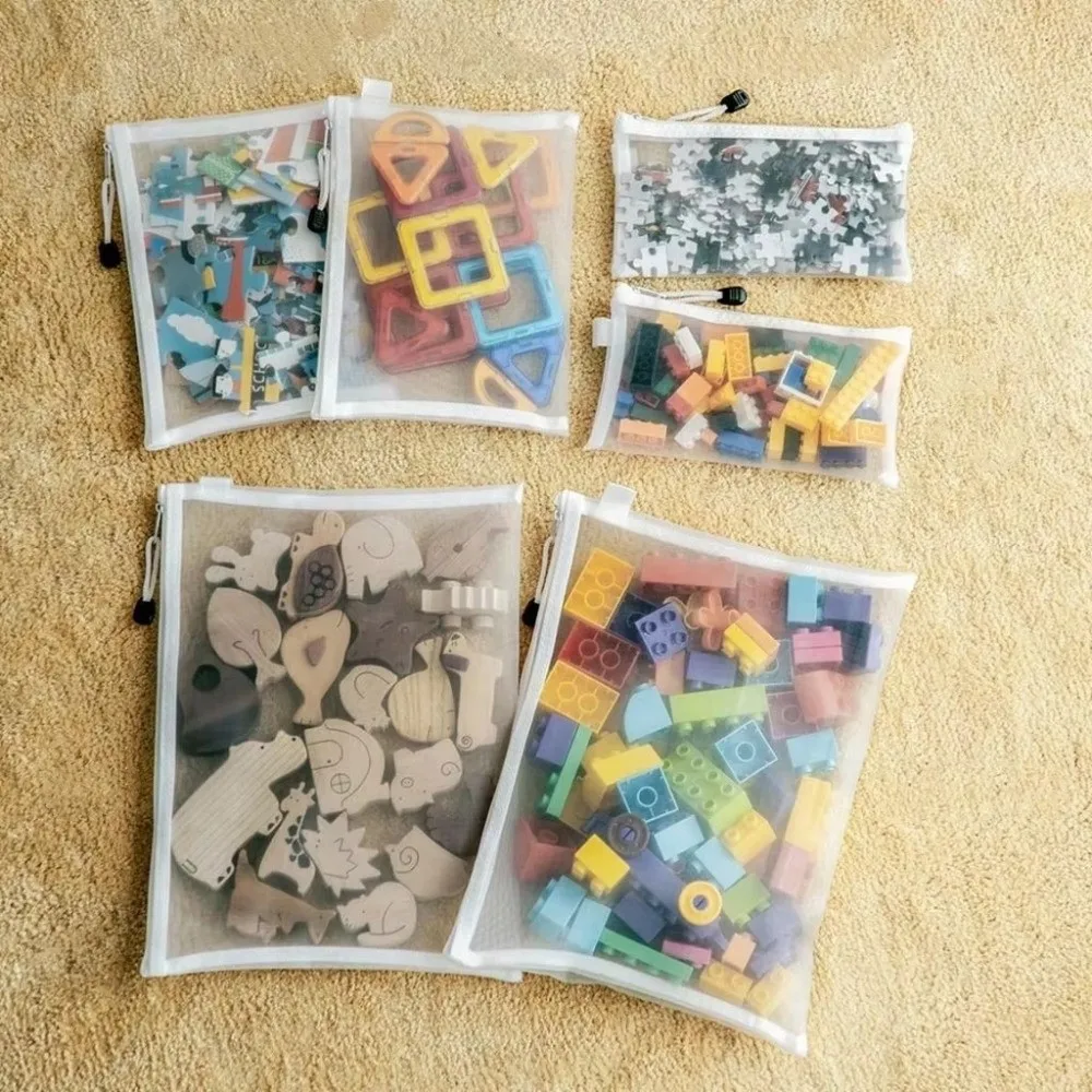 1/3/5PCS 화장품 정리 메쉬 지퍼 파일 가방 PVC A4/A5/A6 장난감 보관 가방 문서 폴더 방습 화장품 가방