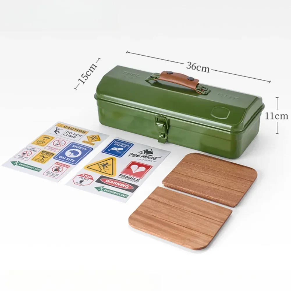 Scatola Portaoggetti per Attrezzi da Esterno, Portatile per Campeggio e Picnic, in Metallo con Manico, Contiene Oggetti Vari e Gadget da Campeggio - immagine 6