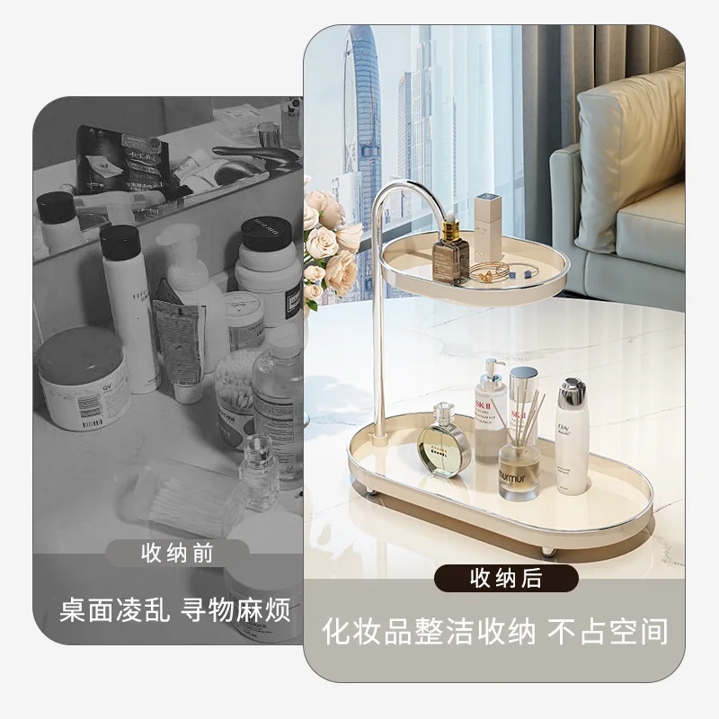 Light Luxury Bathroom Storage Rack for Dressing Table Skin Care Products Entrance Desk Key Miscellaneous storage rack,makeup organizer,bathroom shelf,bathroom shelf rack,bathroom storage rack,wall shelf organizer,storage tray,countertop storage rack