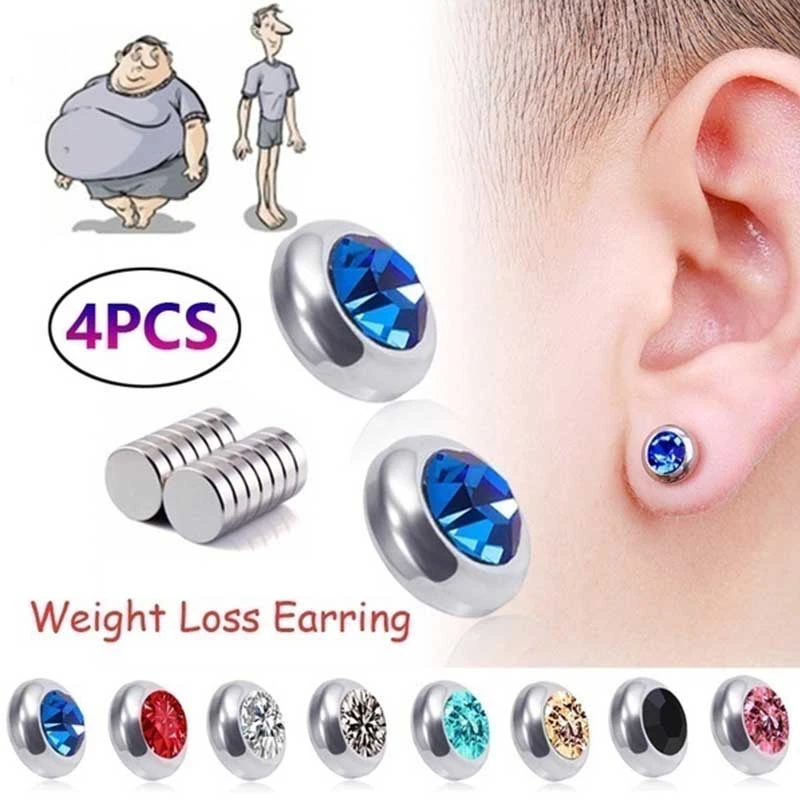 1 Pair Slimming Earrings Weight Loss Body Relaxation Massage