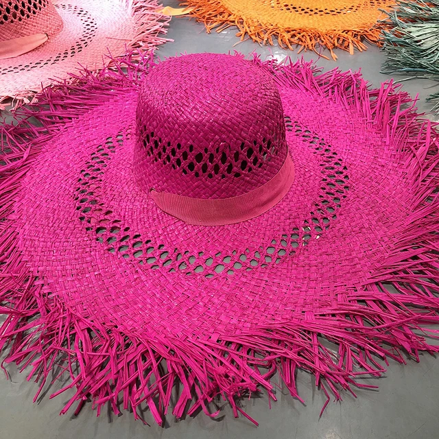 25cm oversized brim straw hat beach hat travel hat breathable summer  women's straw hat wide brim sun hat Шляпа - AliExpress