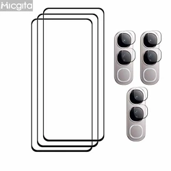 Premium 9H Tempered Glass Screen Protector with Anti - Scratch and Soft Fiber Camera Film for V40 Lite IDN (3 Glass 3 lens film)
