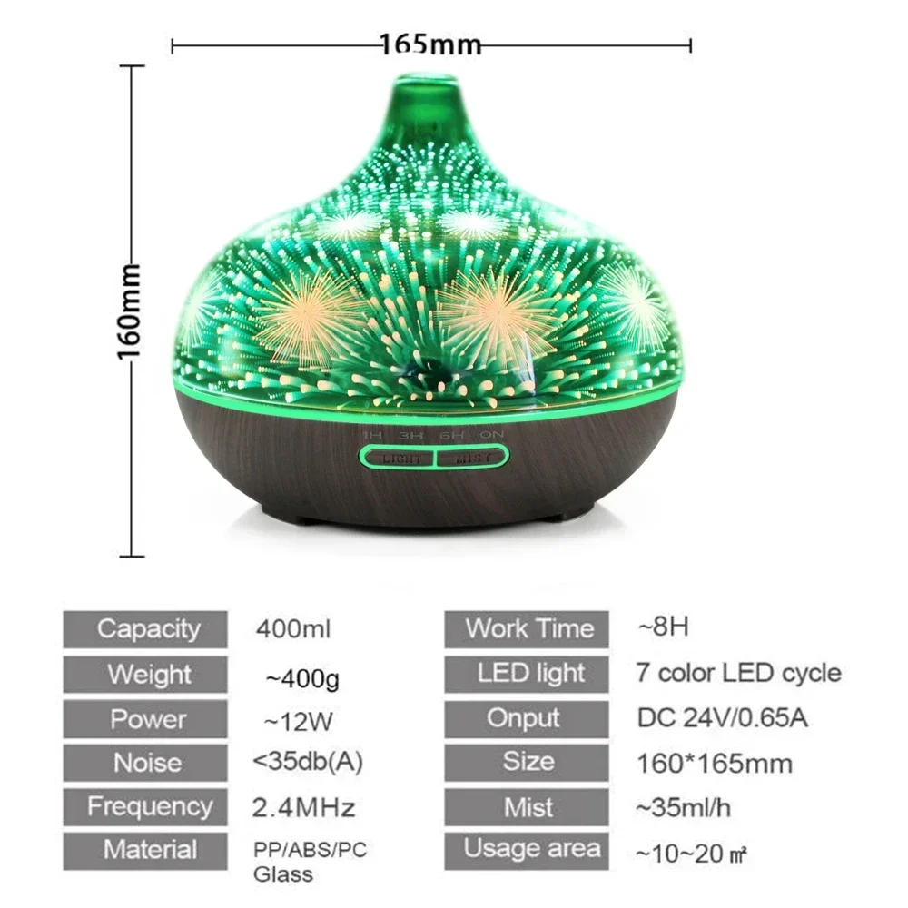 WiFi Aromaterapia Difusor De Óleo Essencial, Umidificador De Fragrância De Vidro, Auto Close Assistant, Pulverizador De Névoa Para Casa